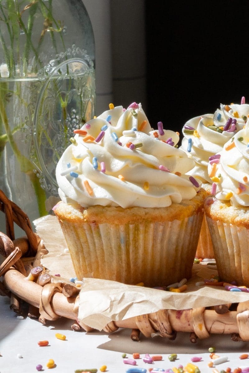 Small Batch Confetti Cupcakes