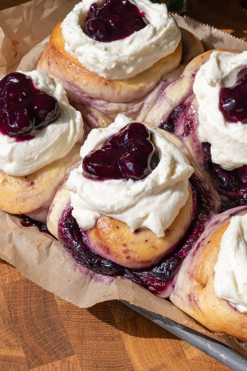 Milk Bread Blueberry Sweet Rolls