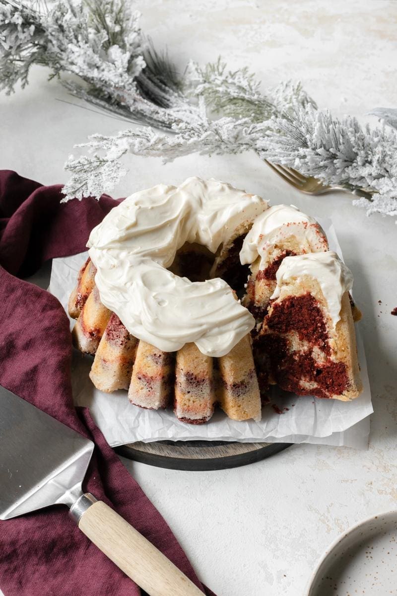 Marbled Red Velvet Bundt