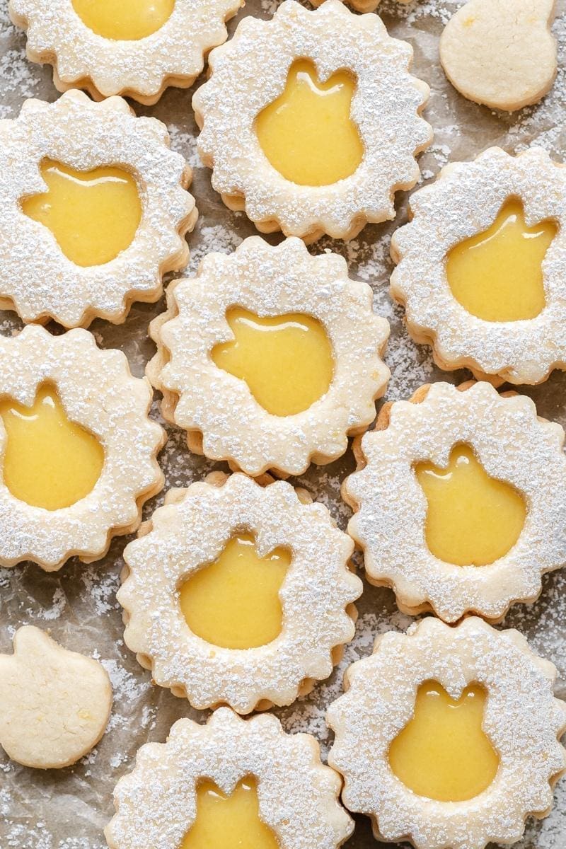 Lemon Curd Linzer Cookies