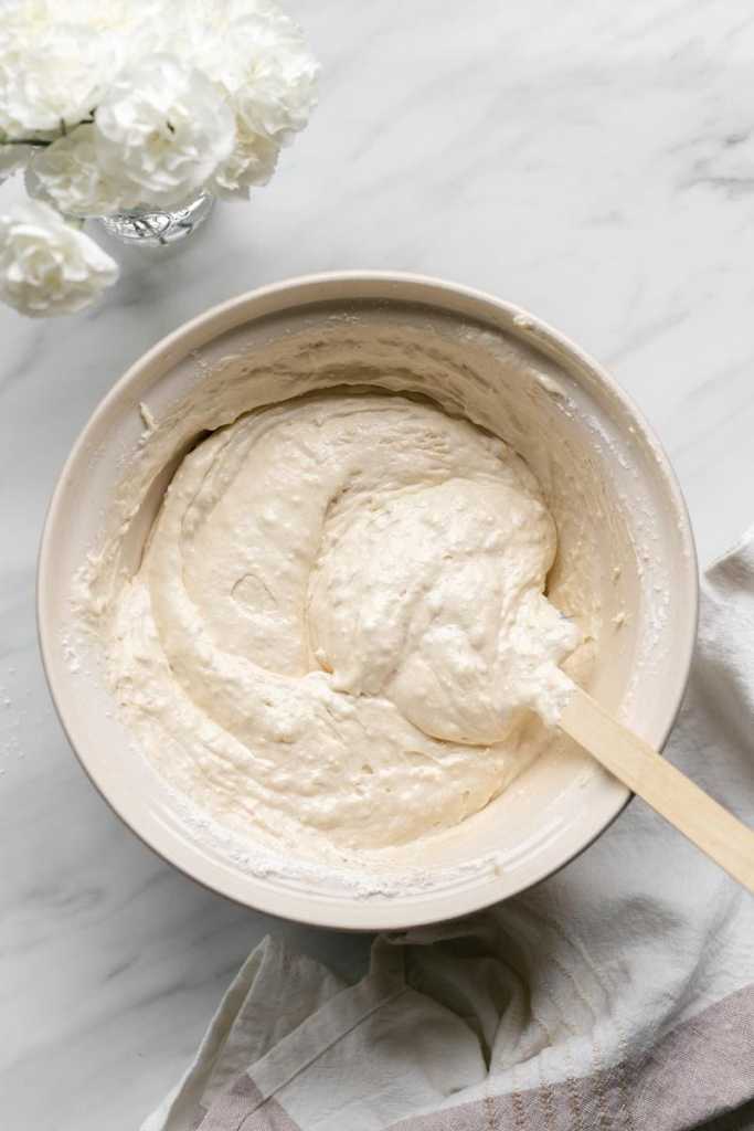 the finished cake batter