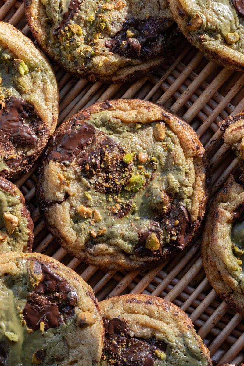 Pistachio Cream Chocolate Chip Cookies