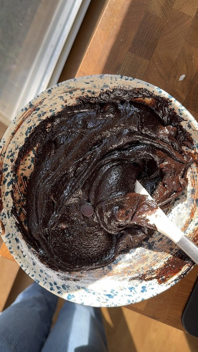 The finished brownie batter.