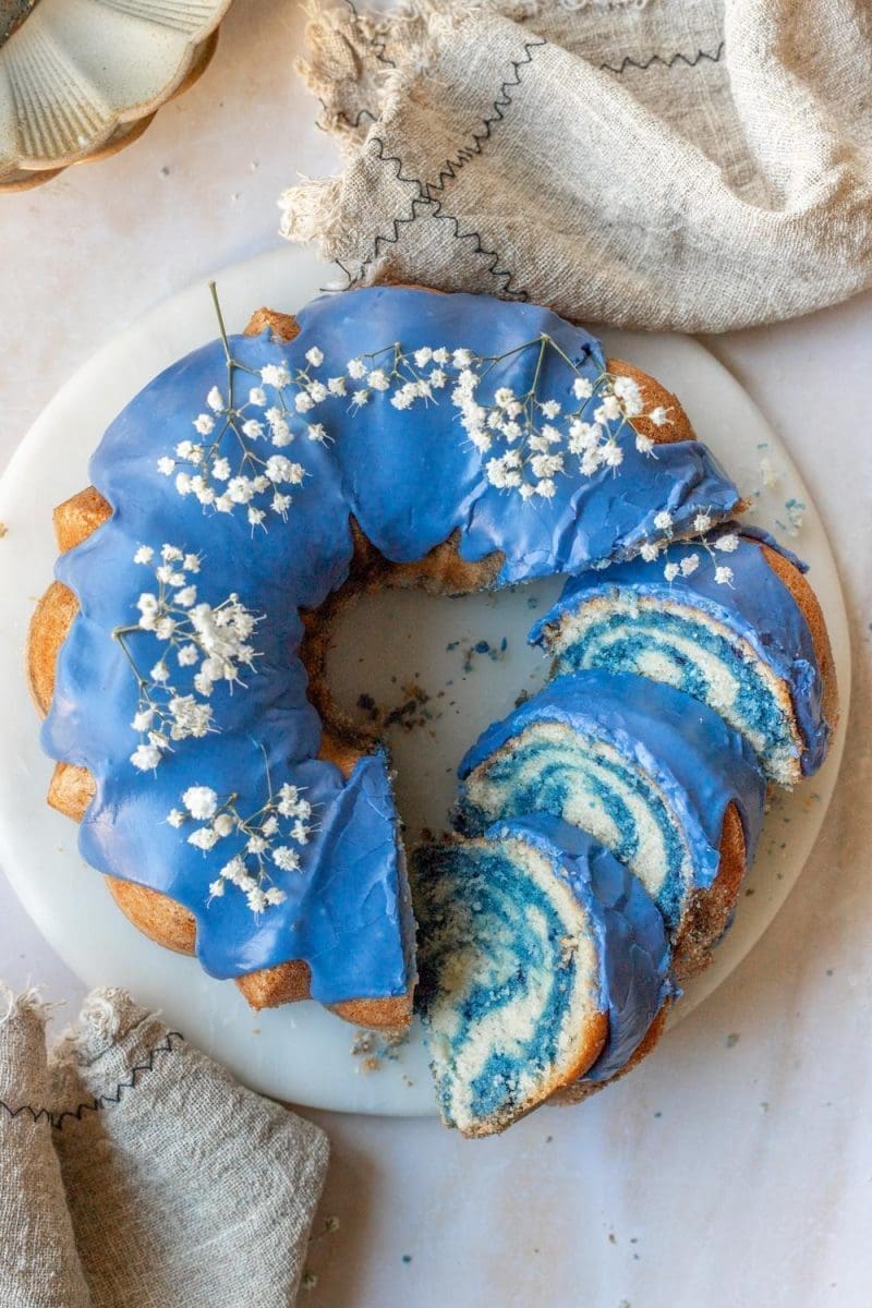 Butterfly Pea Flower Bundt Cake
