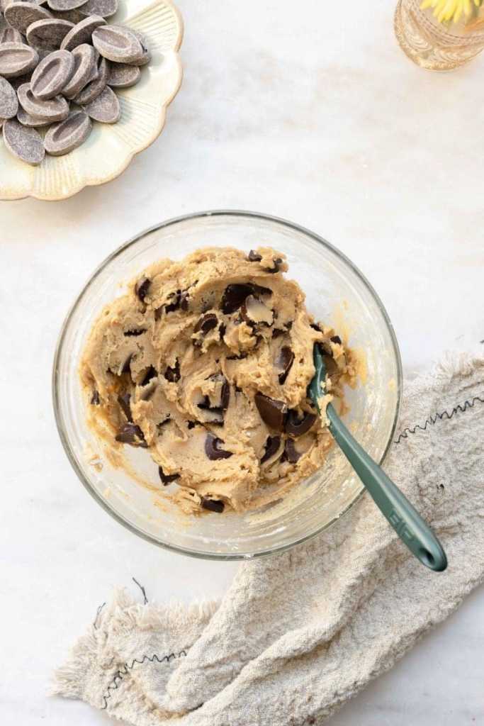 The finished cookie dough, before baking.