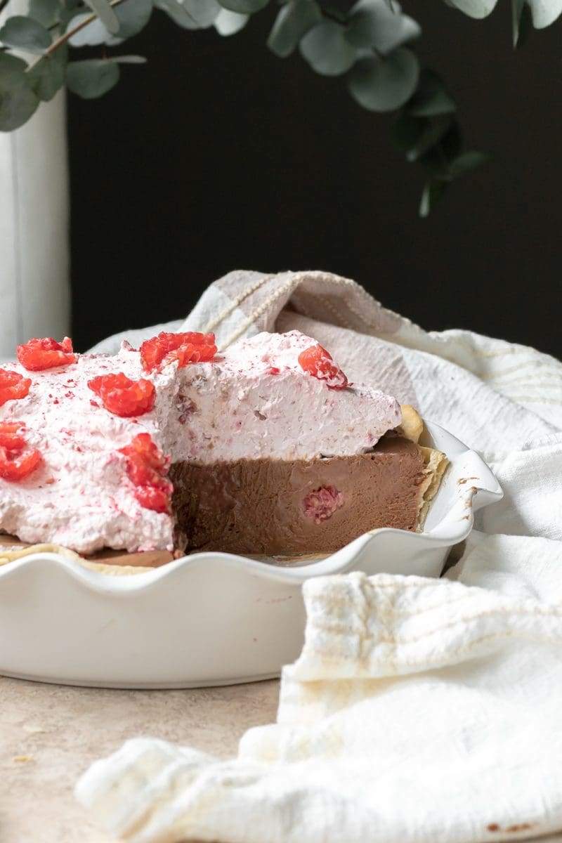 Raspberry Mocha French Silk Pie