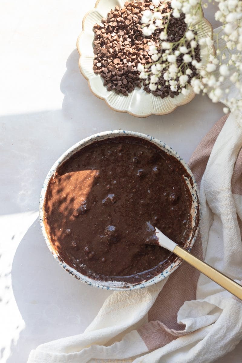 The cake batter before baking.