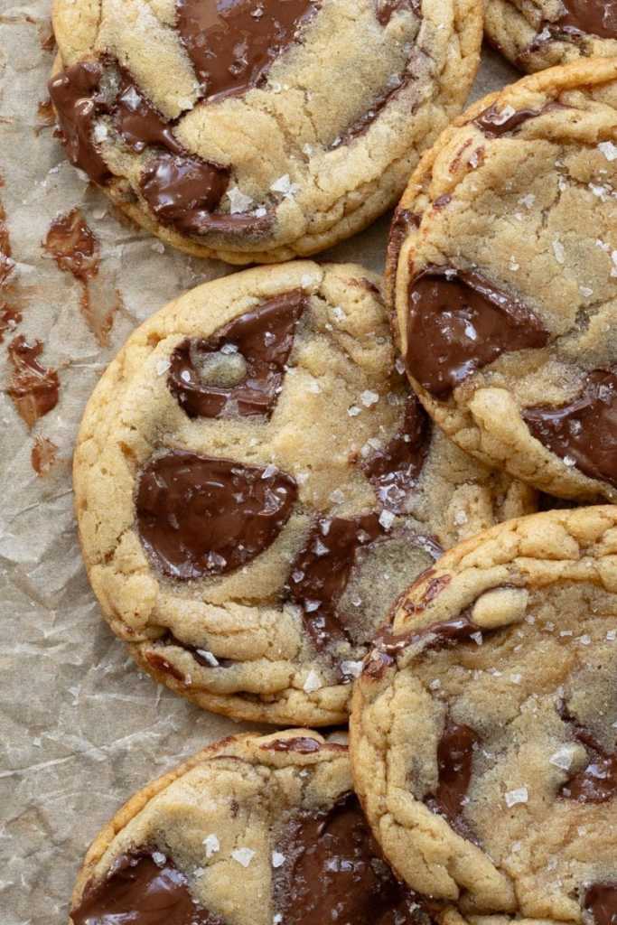 close up of the 20 minute chocolate chip cookies