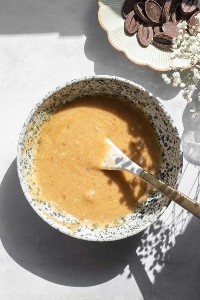 The dough after all the wet ingredients have been added in.