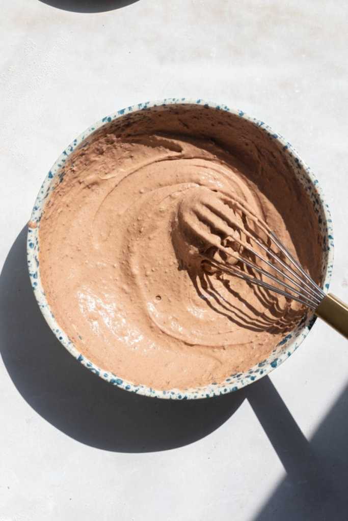 The pudding mix, whisked together in a mixing bowl.