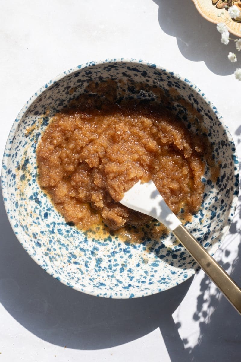 The brown butter and both sugars mixed together.