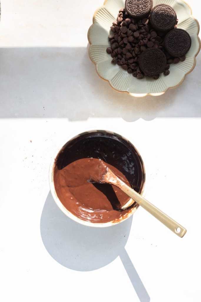 The chocolate and butter melted together.