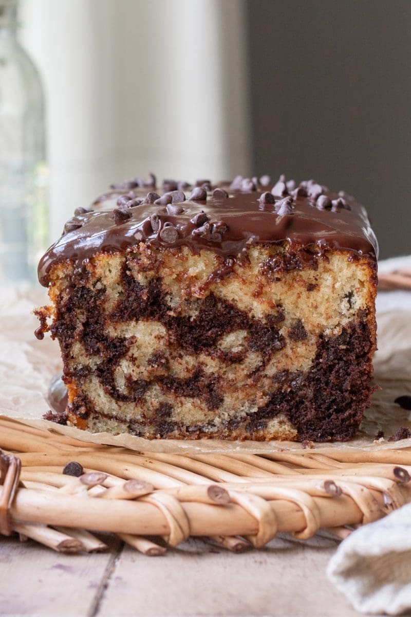 Marbled Chocolate Chip Loaf Cake