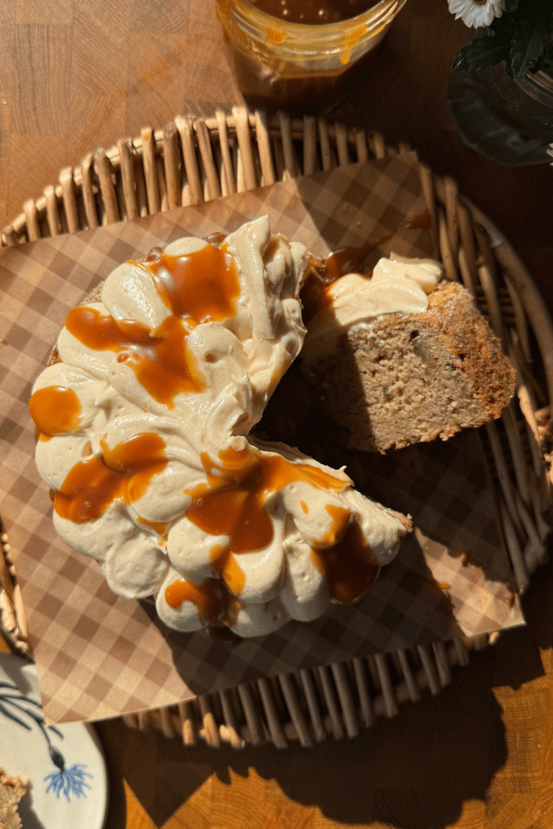 Salted Caramel Banana Cake