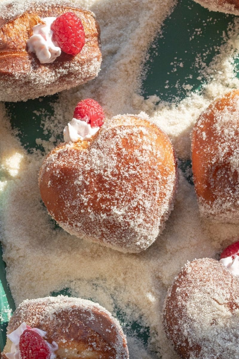Raspberry Cheesecake Heart Donuts
