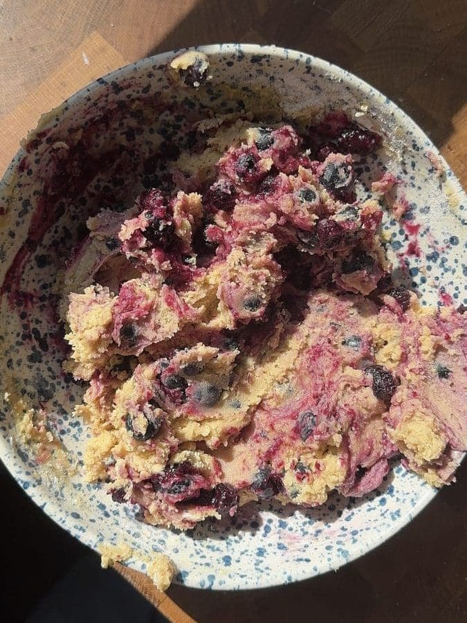 The finished blueberry muffin cookie dough.