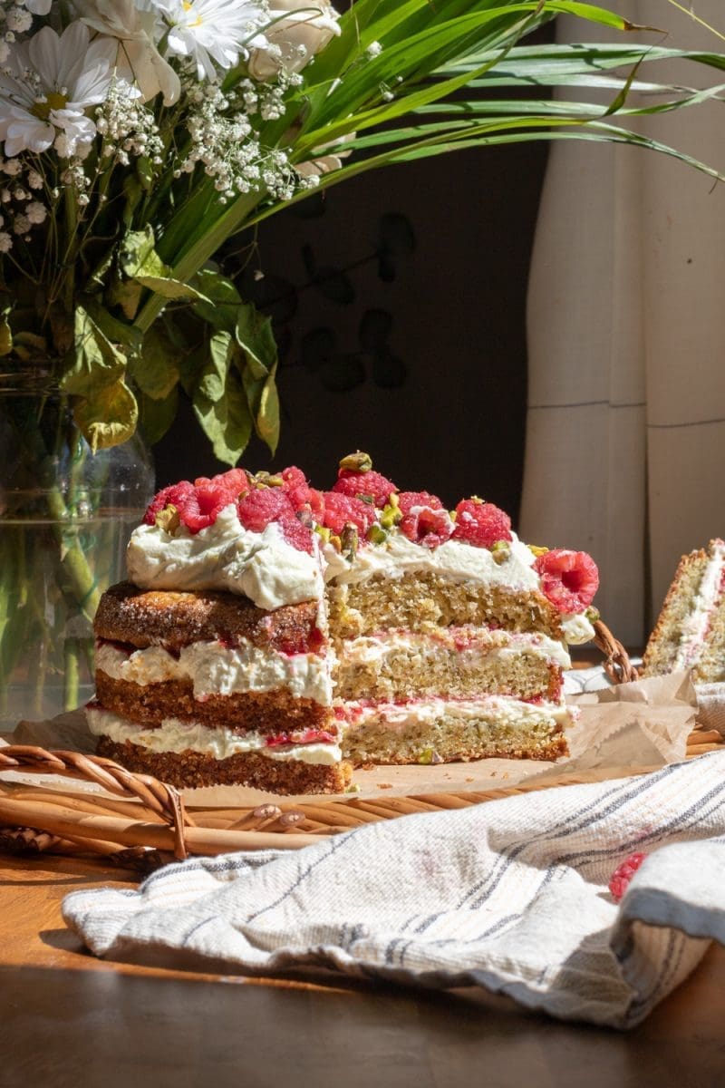 Pistachio Raspberry Cake