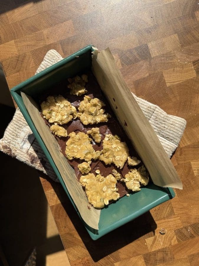 The bars prior to baking.