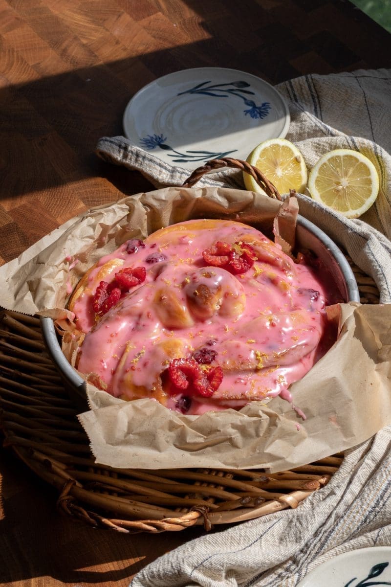 Giant Lemon Raspberry Brioche Bun