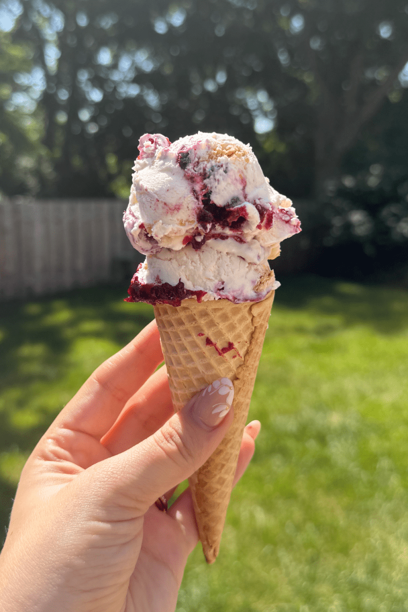No-Churn Blueberry Pie Ice Cream