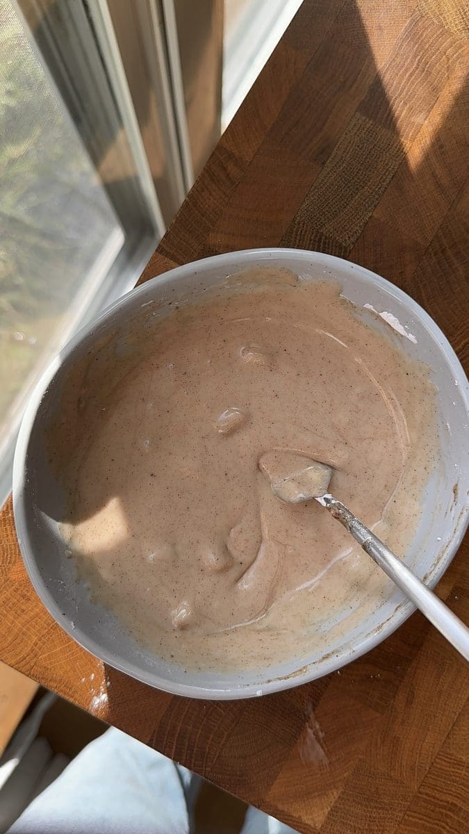 The apple spiced glaze.