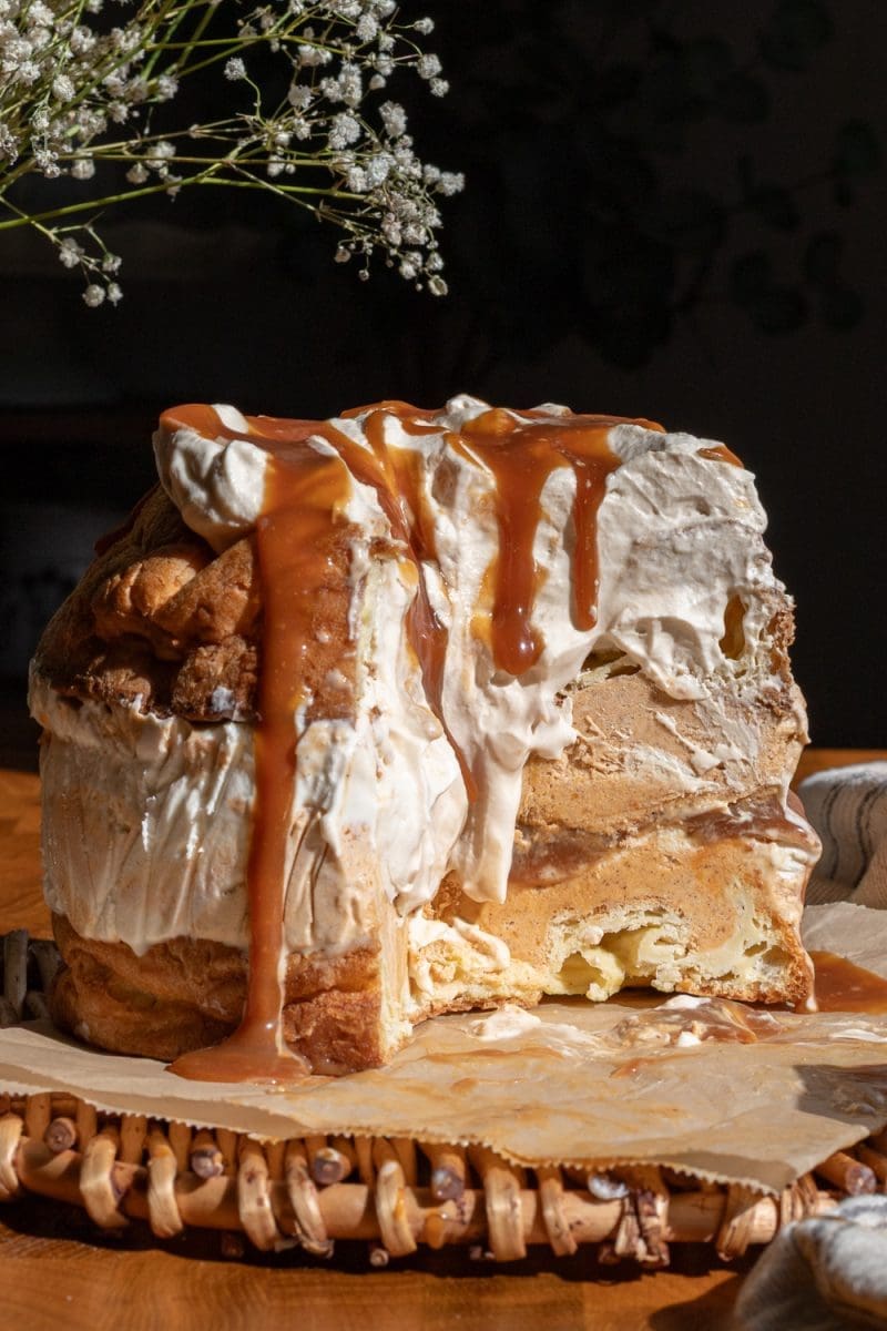 Pumpkin Caramel Ice Cream Cake