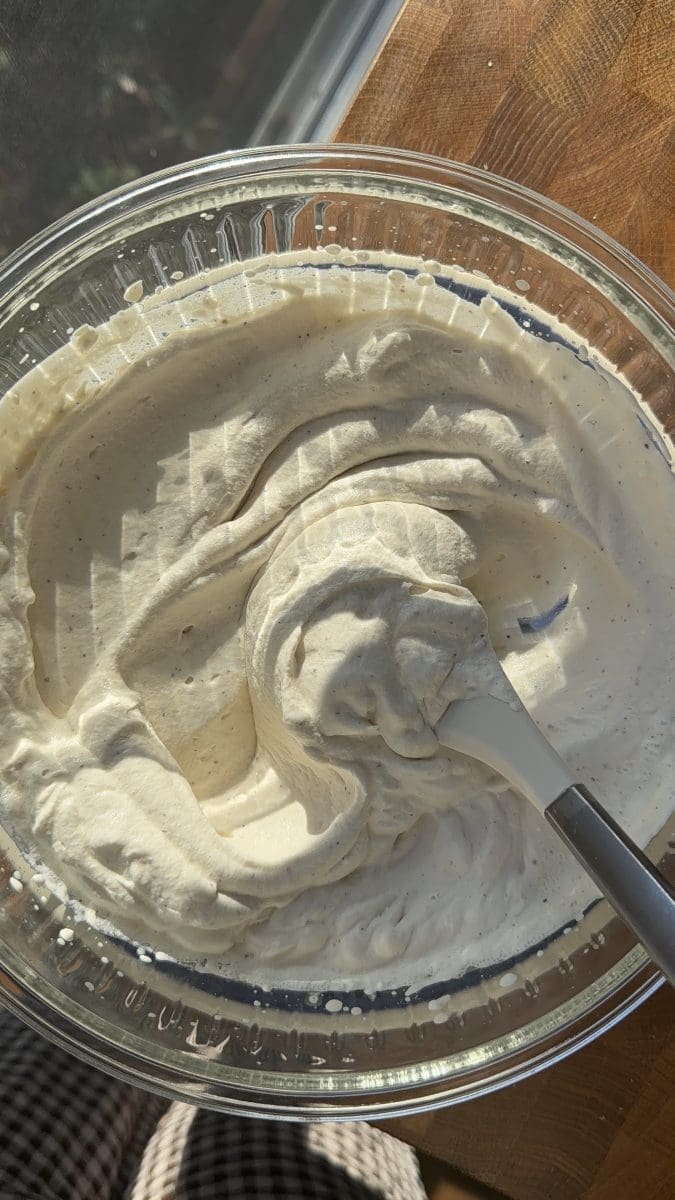 Maple vanilla whipped cream.